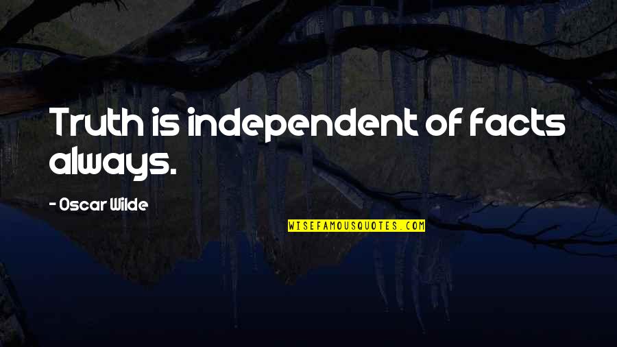 Viracocha Legend Quotes By Oscar Wilde: Truth is independent of facts always. Viracocha Legend Quotes By Oscar Wilde: Truth is independent of facts always.