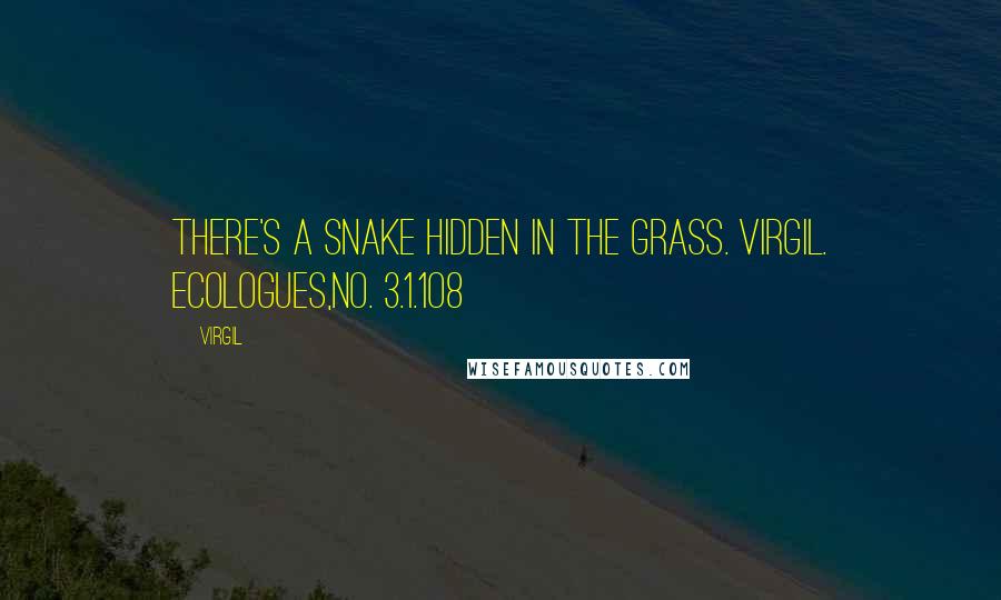 Virgil quotes: There's a snake hidden in the grass. Virgil. Ecologues,no. 3.1.1o8