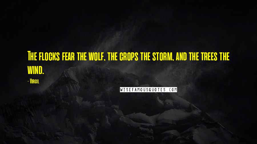 Virgil quotes: The flocks fear the wolf, the crops the storm, and the trees the wind.