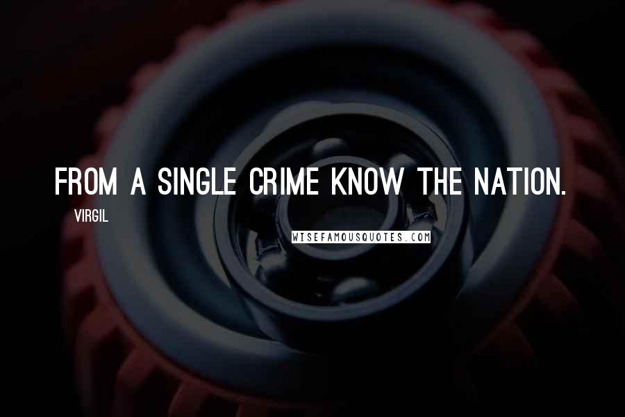 Virgil quotes: From a single crime know the nation.