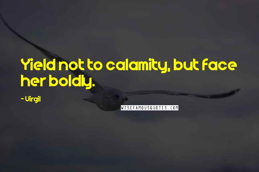 Virgil quotes: Yield not to calamity, but face her boldly.