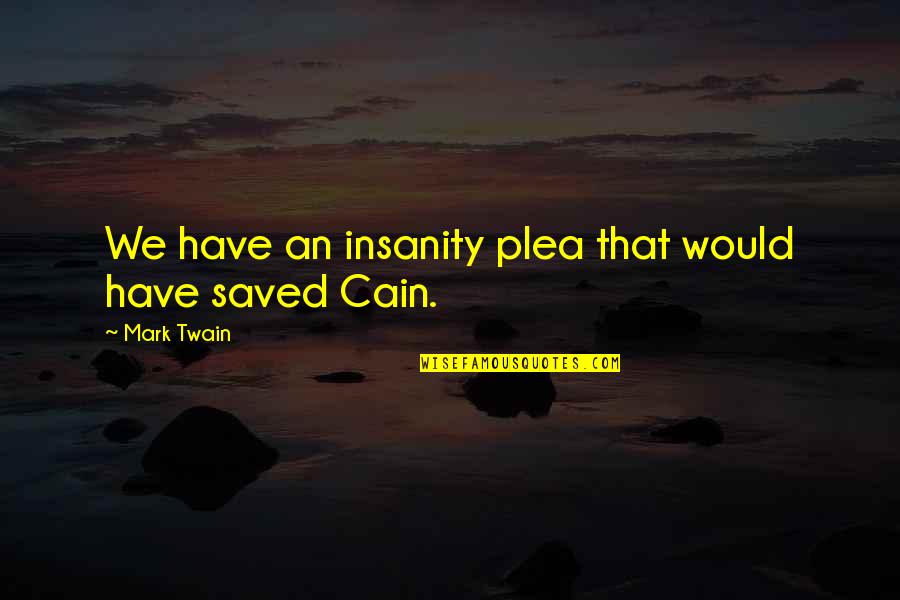 Virgin Of Guadalupe Quotes By Mark Twain: We have an insanity plea that would have
