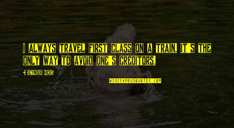 Virgin Of Guadalupe Quotes By Seymour Hicks: I always travel first class on a train.