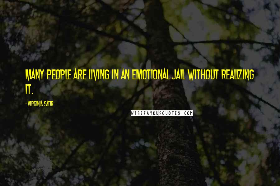 Virginia Satir quotes: Many people are living in an emotional jail without realizing it.