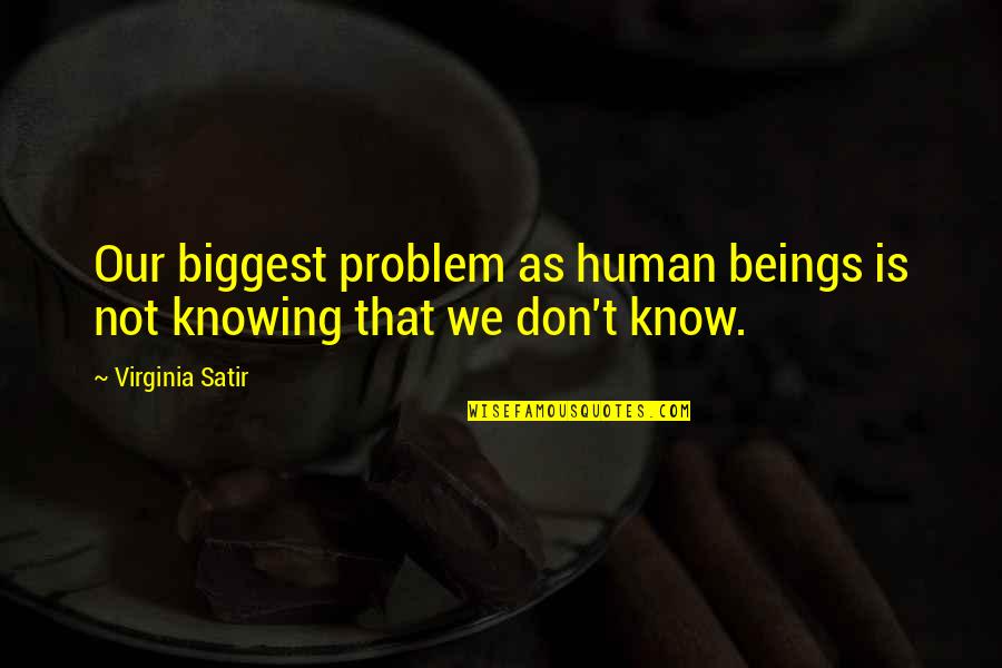 Virginia Satir Quotes By Virginia Satir: Our biggest problem as human beings is not