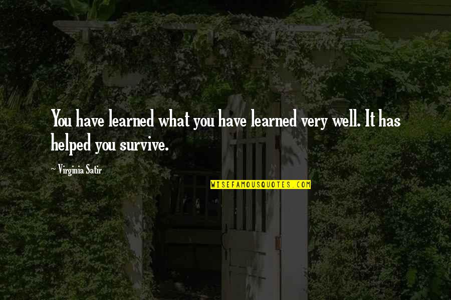 Virginia Satir Quotes By Virginia Satir: You have learned what you have learned very