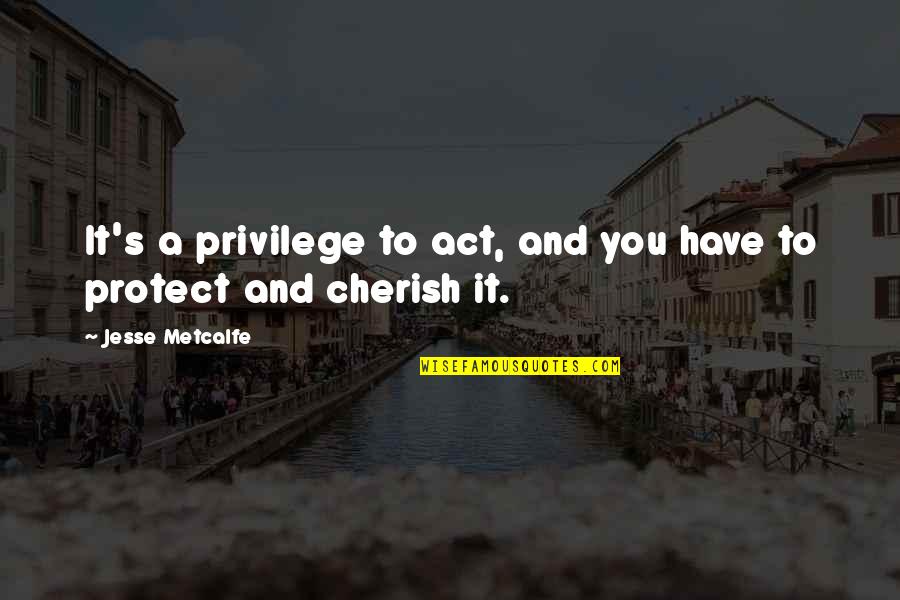 Virostat Quotes By Jesse Metcalfe: It's a privilege to act, and you have Virostat Quotes By Jesse Metcalfe: It's a privilege to act, and you have