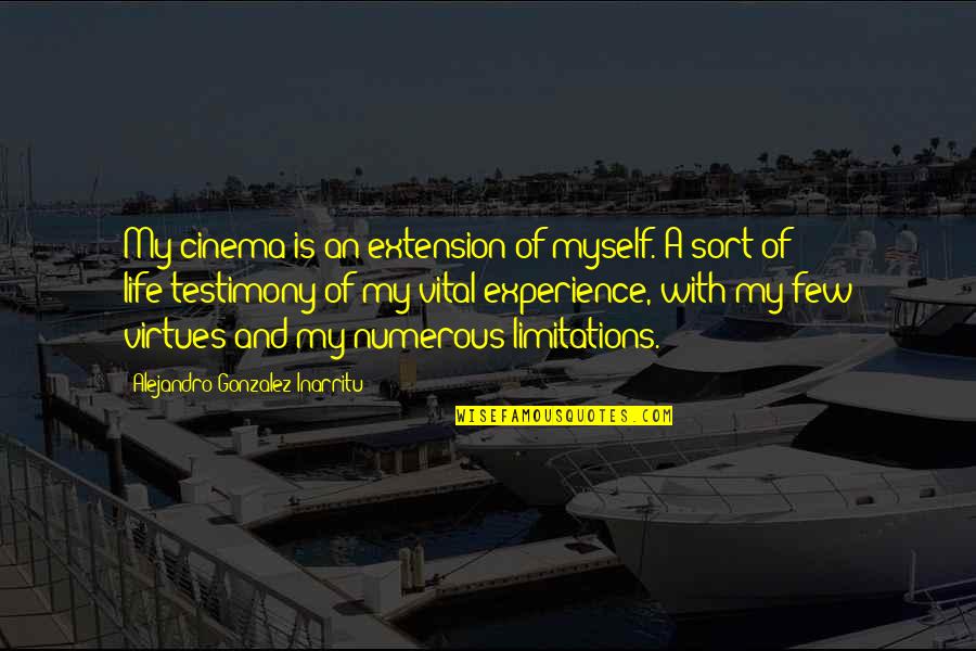 Virtues In Life Quotes By Alejandro Gonzalez Inarritu: My cinema is an extension of myself. A Virtues In Life Quotes By Alejandro Gonzalez Inarritu: My cinema is an extension of myself. A