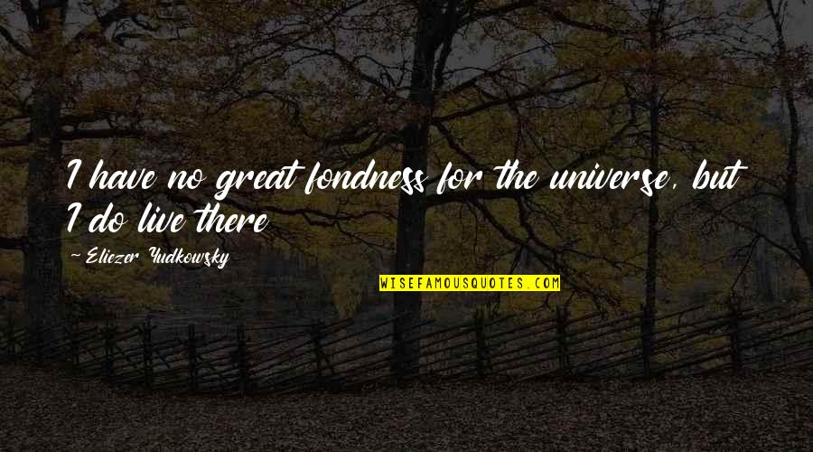 Virtuousness Antonym Quotes By Eliezer Yudkowsky: I have no great fondness for the universe,
