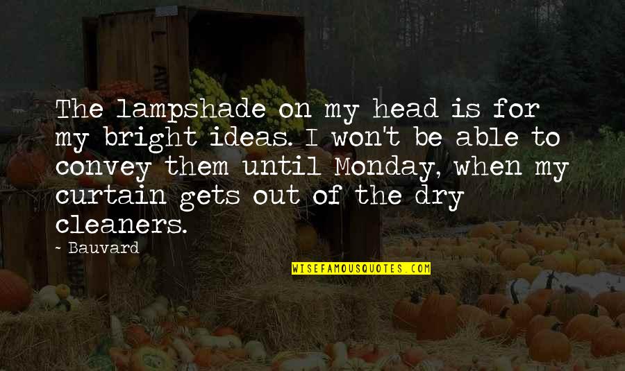 Virztech Quotes By Bauvard: The lampshade on my head is for my Virztech Quotes By Bauvard: The lampshade on my head is for my