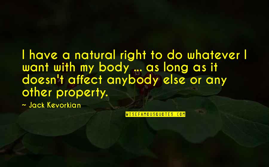 Visa Door Quotes By Jack Kevorkian: I have a natural right to do whatever