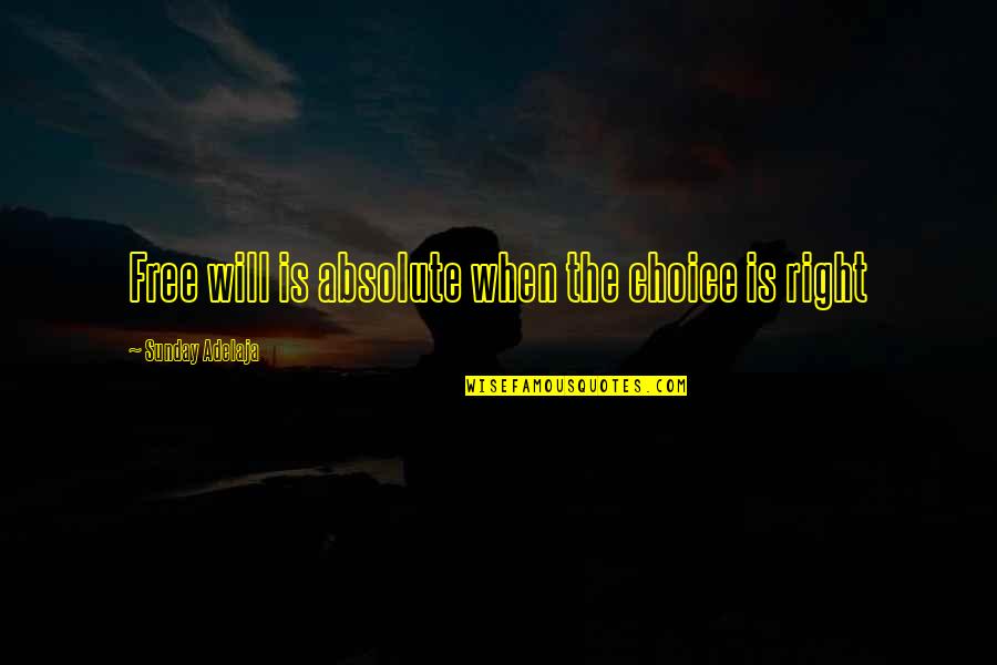 Visalus Reviews Quotes By Sunday Adelaja: Free will is absolute when the choice is Visalus Reviews Quotes By Sunday Adelaja: Free will is absolute when the choice is