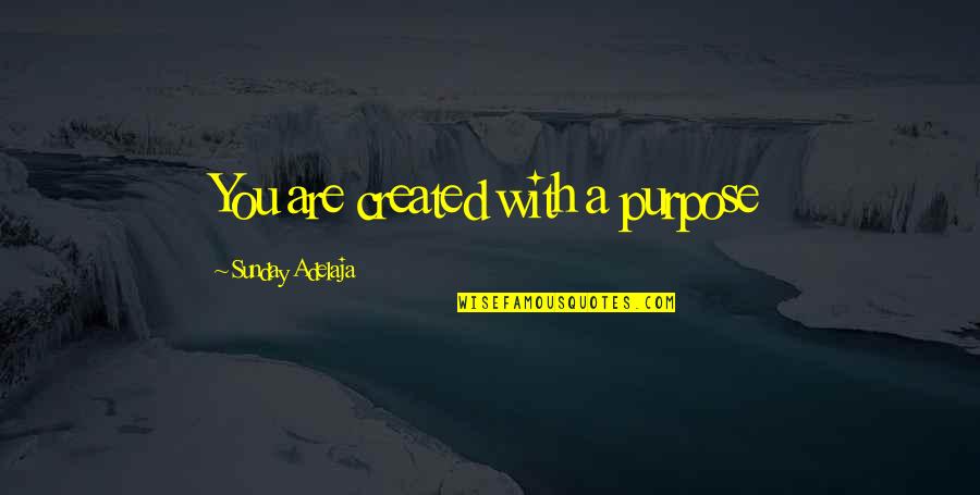 Viscarro Quotes By Sunday Adelaja: You are created with a purpose Viscarro Quotes By Sunday Adelaja: You are created with a purpose