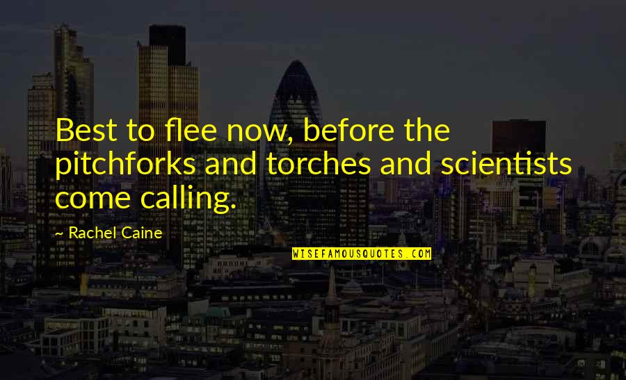 Viscerotonic Quotes By Rachel Caine: Best to flee now, before the pitchforks and