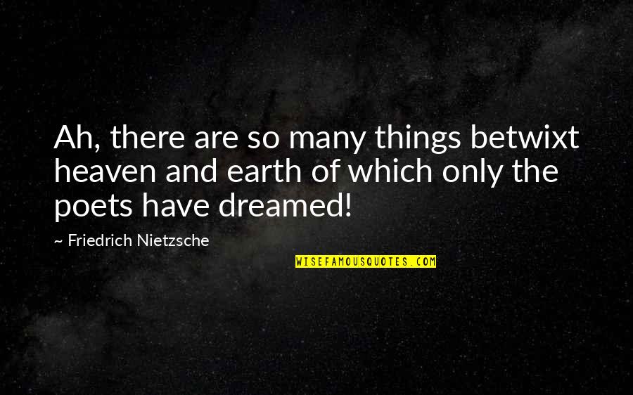 Vishnu Purana Quotes By Friedrich Nietzsche: Ah, there are so many things betwixt heaven