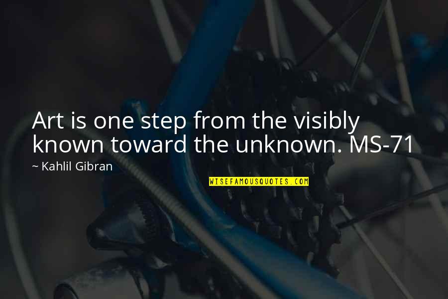Visibly Quotes By Kahlil Gibran: Art is one step from the visibly known Visibly Quotes By Kahlil Gibran: Art is one step from the visibly known