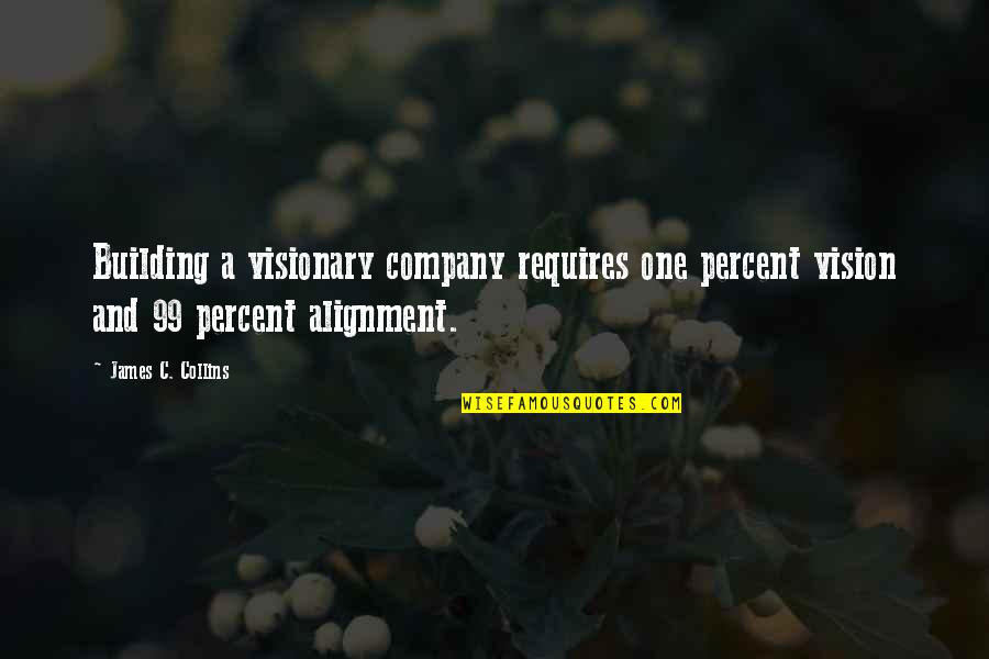 Vision Building Quotes By James C. Collins: Building a visionary company requires one percent vision