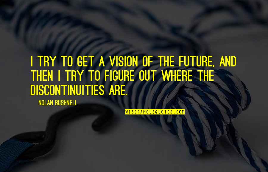 Vision Future Quotes By Nolan Bushnell: I try to get a vision of the Vision Future Quotes By Nolan Bushnell: I try to get a vision of the