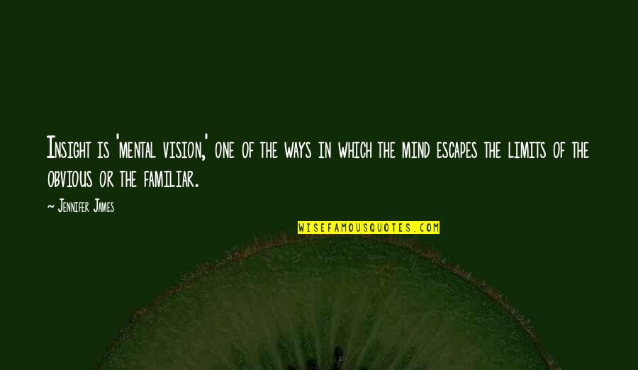 Vision Which Quotes By Jennifer James: Insight is 'mental vision,' one of the ways