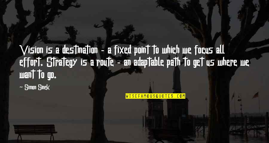 Vision Which Quotes By Simon Sinek: Vision is a destination - a fixed point