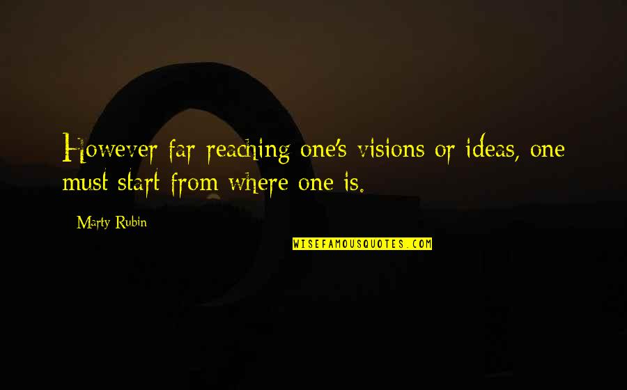 Visions Of The Future Quotes By Marty Rubin: However far-reaching one's visions or ideas, one must