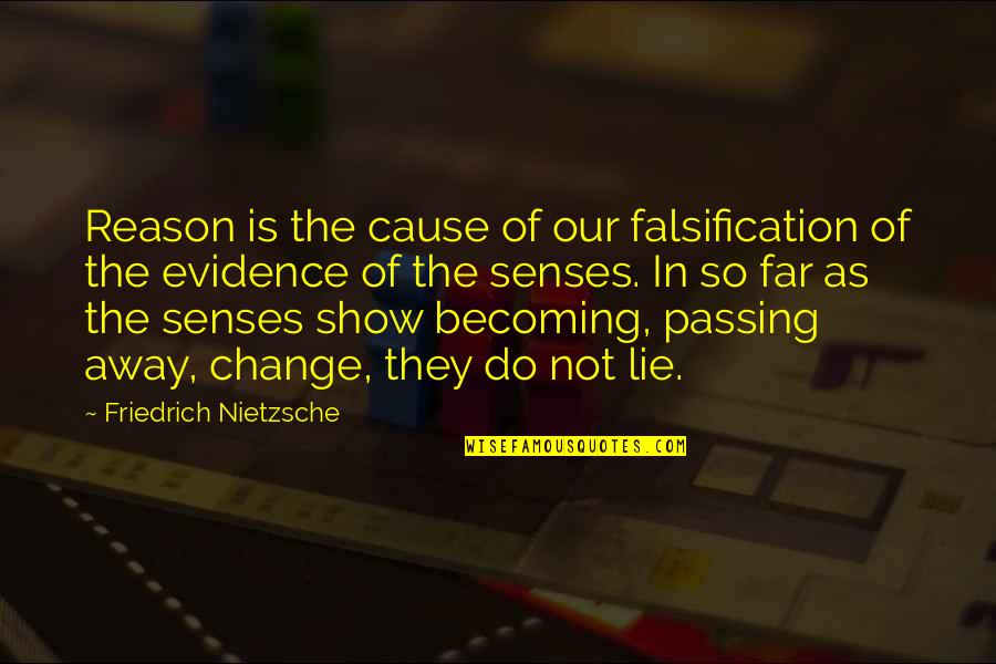 Visiting Mother Quotes By Friedrich Nietzsche: Reason is the cause of our falsification of Visiting Mother Quotes By Friedrich Nietzsche: Reason is the cause of our falsification of