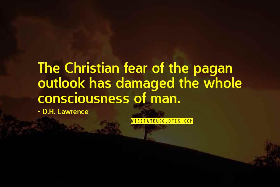 Visszafele Quotes By D.H. Lawrence: The Christian fear of the pagan outlook has