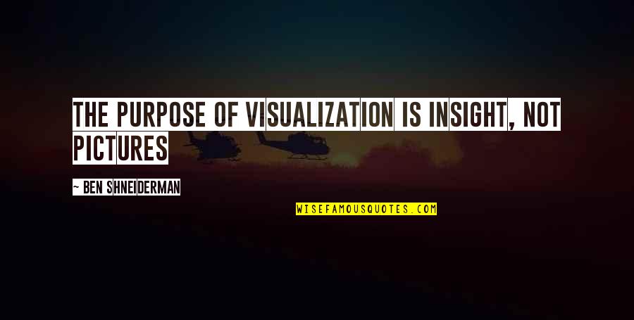 Visualization Quotes By Ben Shneiderman: The purpose of visualization is insight, not pictures