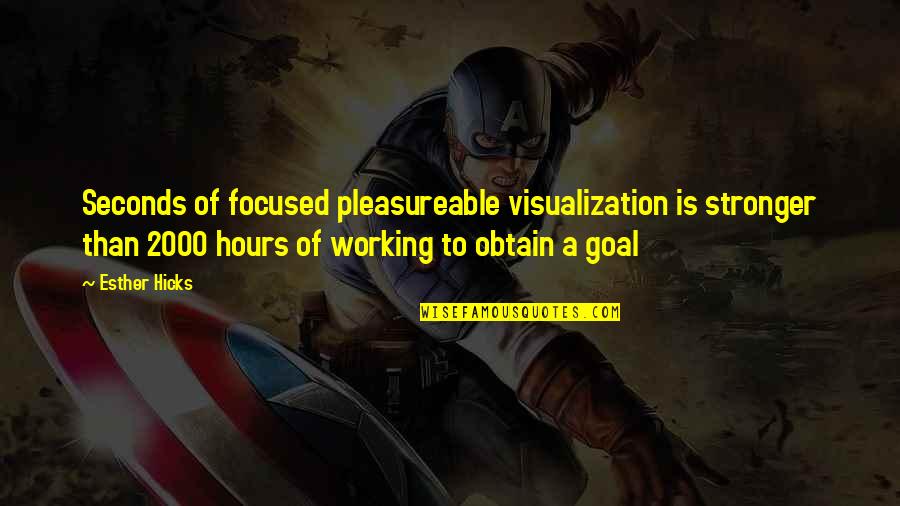 Visualization Quotes By Esther Hicks: Seconds of focused pleasureable visualization is stronger than