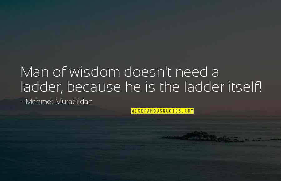 Vitalex Quotes By Mehmet Murat Ildan: Man of wisdom doesn't need a ladder, because