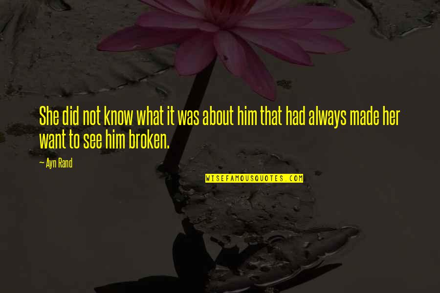 Vitch Quotes By Ayn Rand: She did not know what it was about