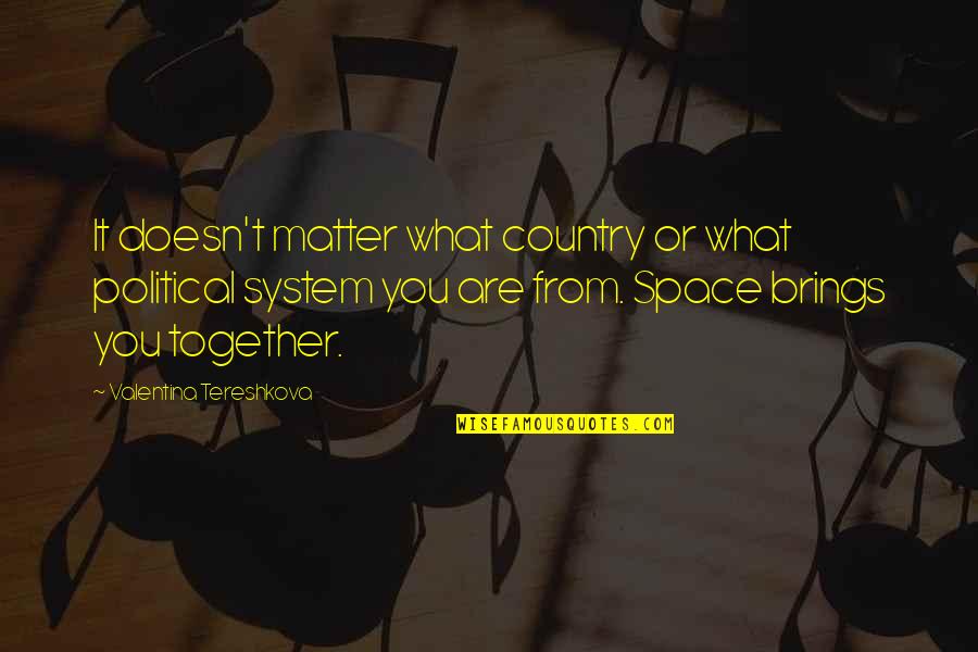 Viteri Boxing Quotes By Valentina Tereshkova: It doesn't matter what country or what political Viteri Boxing Quotes By Valentina Tereshkova: It doesn't matter what country or what political