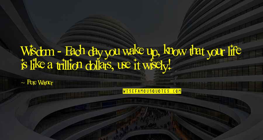 Vitkina Quotes By Pete Warner: Wisdom - Each day you wake up, know Vitkina Quotes By Pete Warner: Wisdom - Each day you wake up, know