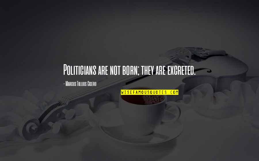 Vito Godfather Quotes By Marcus Tullius Cicero: Politicians are not born; they are excreted.