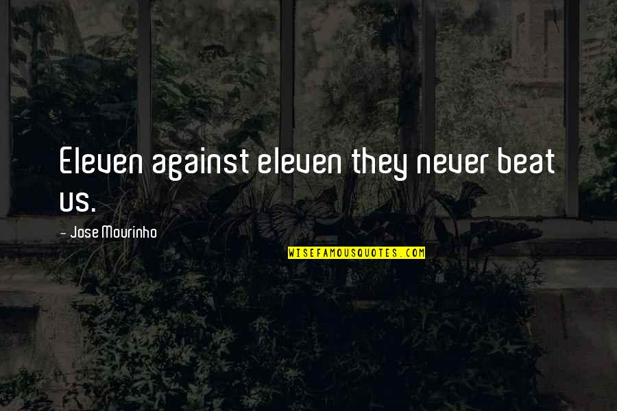 Vitorioso Musica Quotes By Jose Mourinho: Eleven against eleven they never beat us.