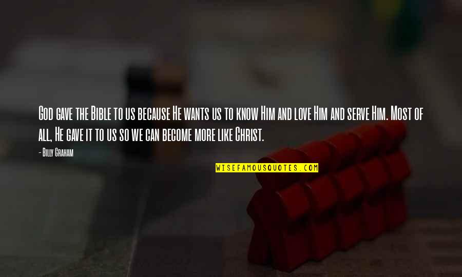 Vitthala Quotes By Billy Graham: God gave the Bible to us because He Vitthala Quotes By Billy Graham: God gave the Bible to us because He