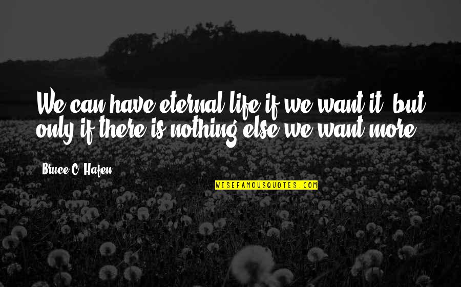 Viveash Quotes By Bruce C. Hafen: We can have eternal life if we want