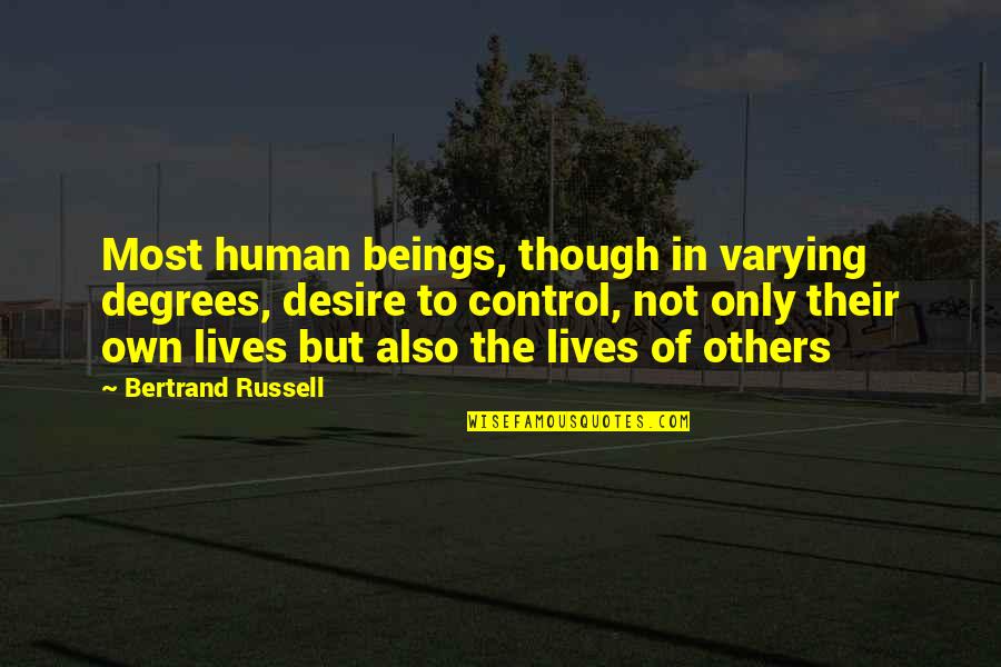 Vivement Larousse Quotes By Bertrand Russell: Most human beings, though in varying degrees, desire