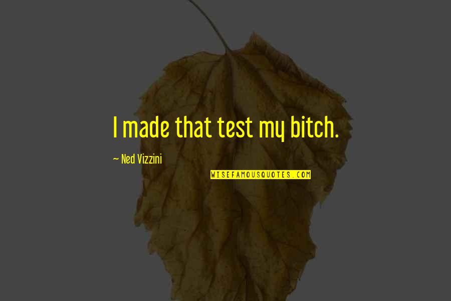 Vivemos Em Quotes By Ned Vizzini: I made that test my bitch. Vivemos Em Quotes By Ned Vizzini: I made that test my bitch.