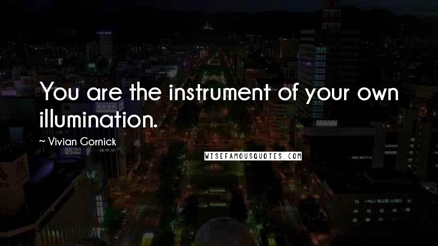 Vivian Gornick quotes: You are the instrument of your own illumination.