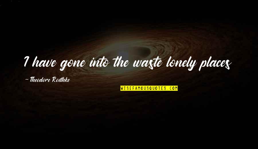 Vivian Lee Quotes By Theodore Roethke: I have gone into the waste lonely places Vivian Lee Quotes By Theodore Roethke: I have gone into the waste lonely places