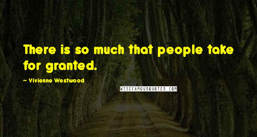 Vivienne Westwood quotes: There is so much that people take for granted.