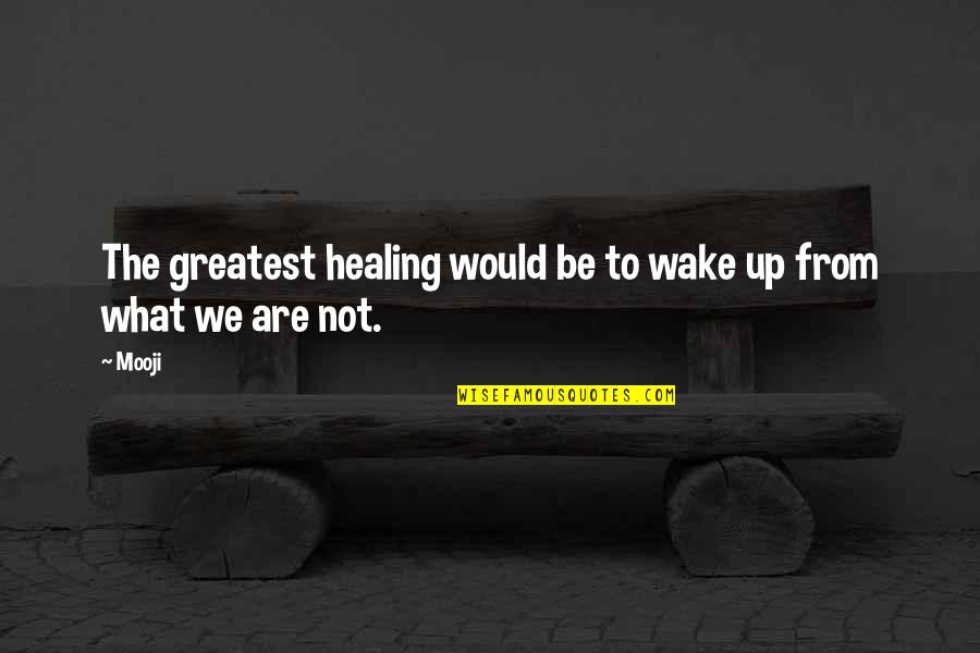 Vivrant Quotes By Mooji: The greatest healing would be to wake up