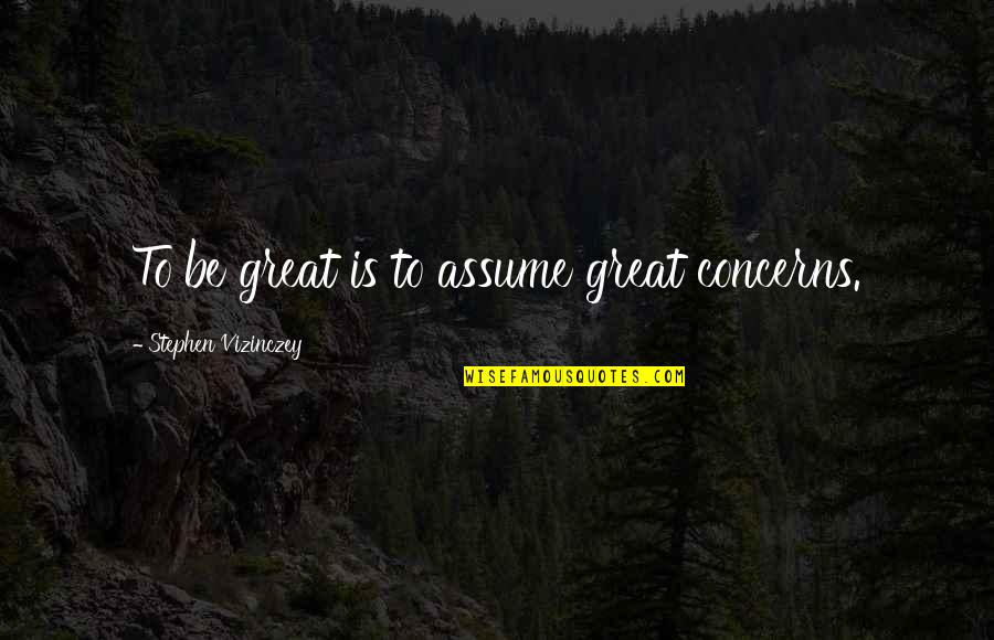 Vizinczey Quotes By Stephen Vizinczey: To be great is to assume great concerns.
