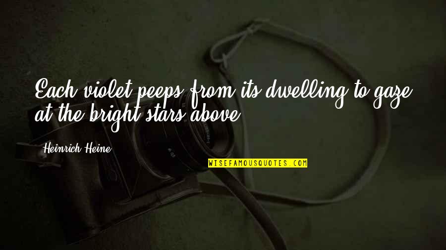 Viziunea Artistica Quotes By Heinrich Heine: Each violet peeps from its dwelling to gaze