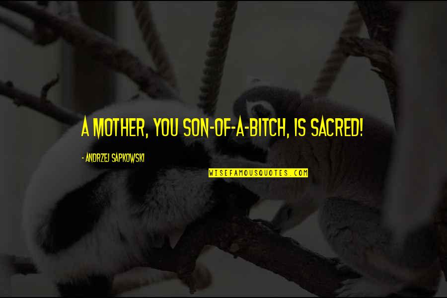 Vjera U Quotes By Andrzej Sapkowski: A mother, you son-of-a-bitch, is sacred!
