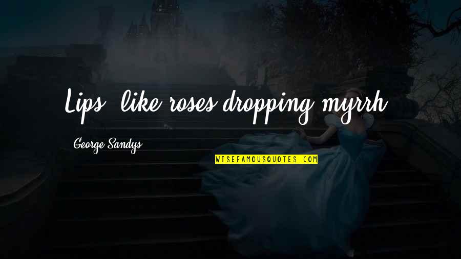 Vjetroelektrane Quotes By George Sandys: Lips, like roses dropping myrrh. Vjetroelektrane Quotes By George Sandys: Lips, like roses dropping myrrh.