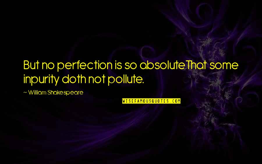 Vlaamse Trainersschool Quotes By William Shakespeare: But no perfection is so absoluteThat some inpurity