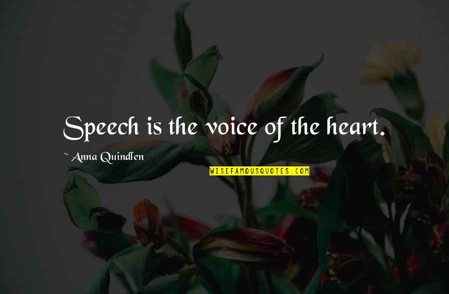 Vlad Tepes Quotes By Anna Quindlen: Speech is the voice of the heart.
