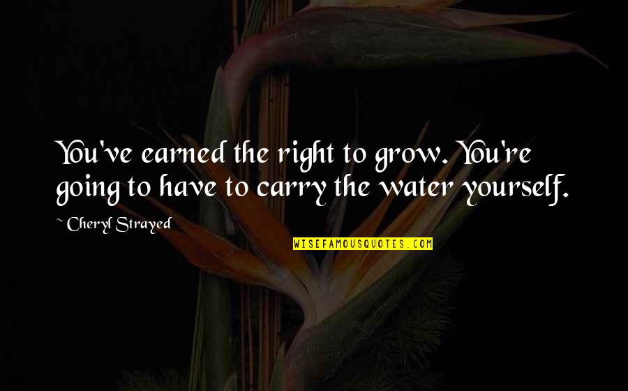 Vladescus Quotes By Cheryl Strayed: You've earned the right to grow. You're going